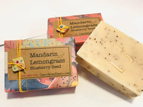 Mandarin Lemongrass Blueberry Seed Soap Bars